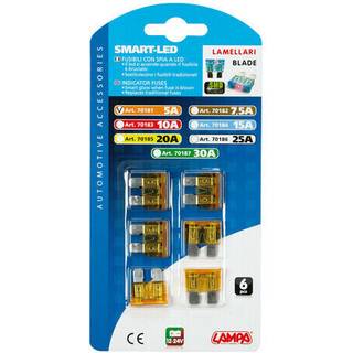 Fladsikring FK2 5AMP - M/ SMD LED Advarselslys - 6 stk  - Hurtig levering