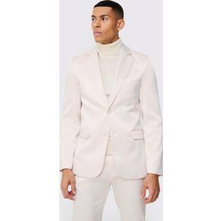 Mens Champagne Skinny Fit Satin Blazer
