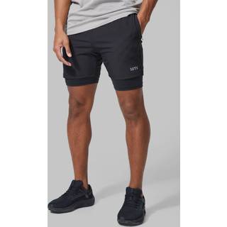 Mens Black Man Active Gym 5inch 2-in-1 Regular Fit Short