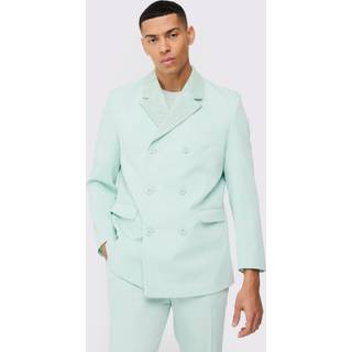 Mens Sage Lace Detail Double Breasted Blazer