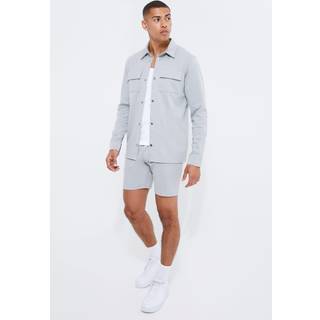 Mens Pewter Jersey Shirt & Fixed Waistband Short Set