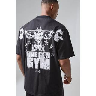 Mens Black Man Active X Og Gym Oversized Xxl Back Print T-shirt