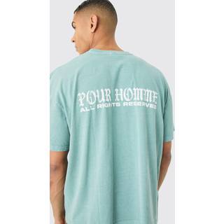 Mens Sage Oversized Boxy Pour Homme Graphic T-shirt