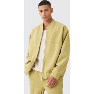 Mens Chartreuse Corduroy Oversized Bomber Jacket