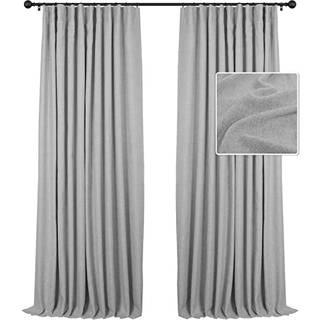 Inovaday Blackout Gardiner 84 tommer lange 2 paneler Burg linnekstruktureret termisk isolerede vinduesbehandlingspaneler G?r til sovev?relse - Gr