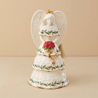 Lenox 895778 Holiday Angel Bell Holding Bouquet Ornament Christmas