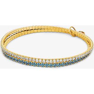 MK Precious Metal-Plated Brass Double Wrap Tennis Bracelet - Blue - Michael Kors - ONE SIZE