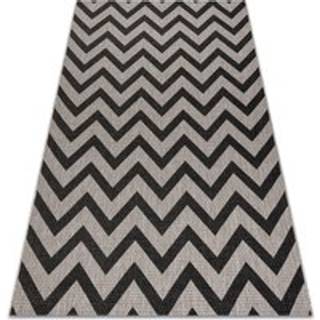 Sisaltæppe SISAL FLOORLUX 20340 sølv / sort ZIGZAG 140x200 cm