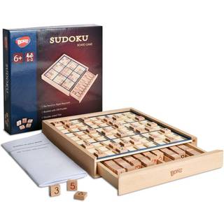 Bohs Wooden Sudoku br?tspil med skuffe - med bog med 100 Sudoku -g?der til voksne - Brain Teaser Desktop Toys
