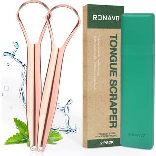 Tongue Scraper for voksne medicinsk kvalitet metal tunge skraber med rejsetaske til oral pleje friskere ?ndedr?t p? f? sekunder Nem at bruge og r