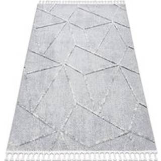 Tæppe SEVILLA Z791C mosaik grå / hvid Tassels berbery Marokkansk shaggy 240x330 cm