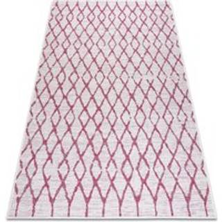 Sisaltæppe SISAL SION kontrolmønster 22129 Fladt vævet ecru / fuchsia 80x150 cm