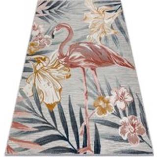 Tæppe Strukturelt BOTANIC 65263 Flamingo, blomster fladvævet på balkonen, terrasse - grå 137x190 cm