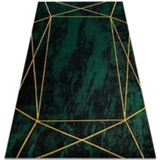 Tæppe EMERALD eksklusiv 1022 glamour, stilfuld geometrisk, marmor flaske grøn / guld 200x290 cm