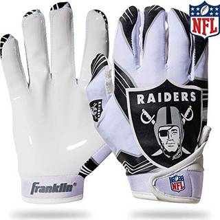 Franklin Sports Las Vegas Raiders Youth NFL Fodboldmodtagerhandsker - Modtagerhandsker til b?rn - NFL -teamlogoer og Silicone Palm - Youth S/XS P