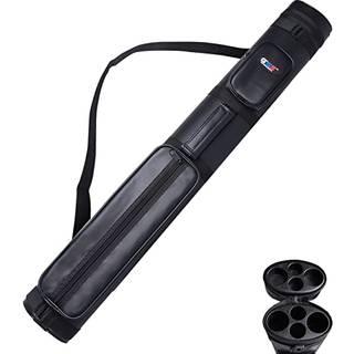 GSE 2X2 Deluxe Hard Billiard Pool Cue Stick Carrying Case Billiard Cue Case Billiards tilbeh?r (oval - sort)