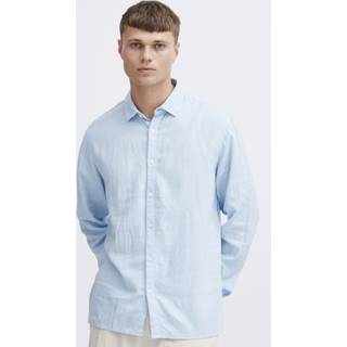 Solid Enea Allan Linen Shirt LS Chambray Blue