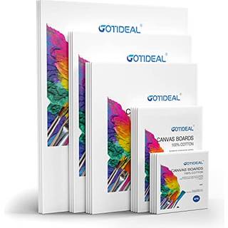 Gotideal l?rreder til maleri 18 Pack Canvas Boards Multipack 4x4 5x7 8x10 9x12 11x14 Primed White Blank Artist Canvas Panels Variety Pack til akr