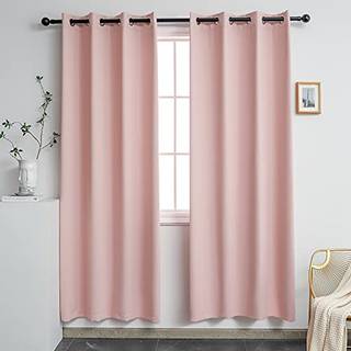 Yggo ljusrosa massivt blackout draperar rum mörkare rosa temalisolerade grommet eyel topp barnkammare vardagsrum gardiner varje panel 52w x 72 l
