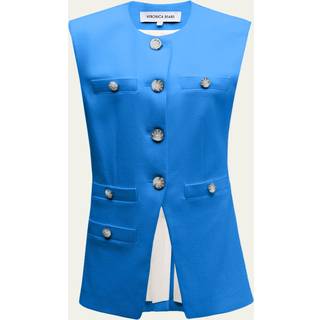 Veronica Beard Tamara cotton-blend tweed vest - blue - XL+