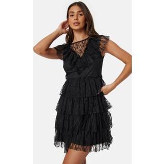 Bubbleroom Occasion Lace Frill Dress Black XL