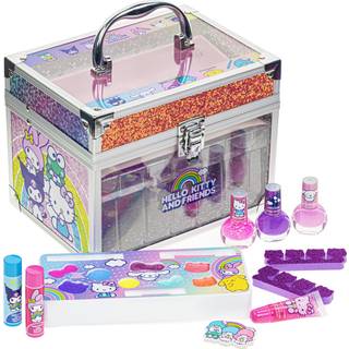 Hello Kitty & Friends - Townley Girl Train Case Makeup Set til Kids Inkluderer Lip Gloss Eye Shimmer neglelakbørster og mere! Perfekt til fester