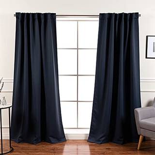 Bedste hjemmefashion premium blackout -gardinpaneler - solid termisk isoleret vinduesbehandling Blackout Drapes til sovev?relse - Back Tab & Rod