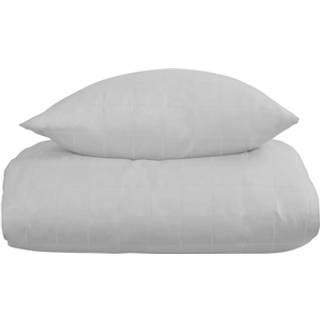 Sengetøj 140x200 cm - Blødt, jacquardvævet bomuldssatin - Check hvid - By Night sengesæt