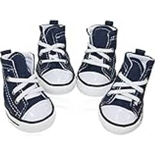 Besuntek Pet Dog Shoes Puppy Canvas Sport Shoes Sneaker Starter Non Slip Causal Shoes Dog & Cat Paw Beskyttelsesdækning til udendørs gåsport og v