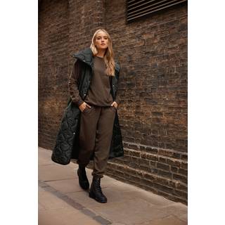 Lts Tall Black Funnel Neck Quilted Longline Gilet 18 Lts | Tall Women's Gilets