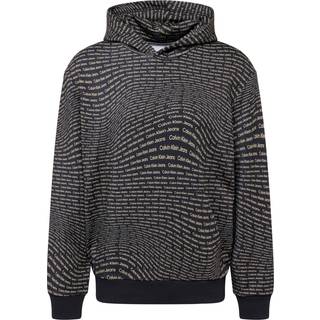 Sweatshirt Calvin Klein Jeans Warp Logo Hoodie Black M - Black - M