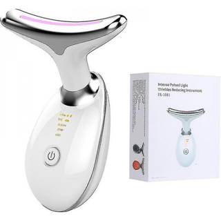 Nakke- og ansigts-skønhedsapparat med LED-fototerapi, hudstramning, reducerer dobbelthage, anti-rynke, løftende massage til huden