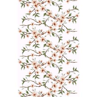 Arvidssons Textil Fägring stof Fersken/Hvid