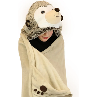 Noxxiez dyre tæppe med hætte - Pindsvin