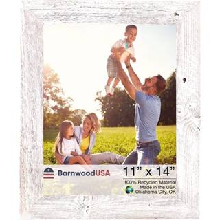 Barnwoodusa | Farmhouse 11x14 Billedramme | 1 1/2 tommer st?bning | 100% genvundet tr? | Rustik | Hvid vask