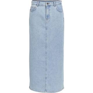 Objellen MW Long Denim Skirt - Light Blue Denim - Object - Blå XS