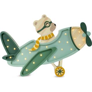 Little Lights Lampe Flyvemaskine Bjørn, Khaki
