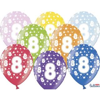 50 stk. Metallic Fødselsdagsballoner Mixfarver – Perfekt til 8 Års Fest &amp; Heliumbrug