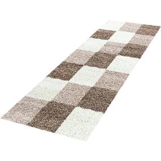 Life Shaggy Tæppeløber Ternet - Mokka - 80x250 (Løber)