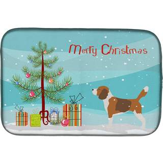 """" Caroline's Treasures Beagle Glædelig juletræskål tørring Mat 14 X 21 """"