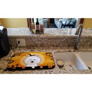 """" Caroline's Treasures Halloween Bichon Frize Dish Drying Mat 14 """" """" X 21 """" """" """"