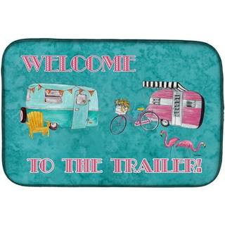 """" Caroline's Treasures Welcome to the Trailer Dish Drying Mat 14 """" """" X 21 """" """" """"