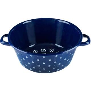 Riess Country Dirndl Gemüsesieb 28 cm - Emaille - Weiß,Blau