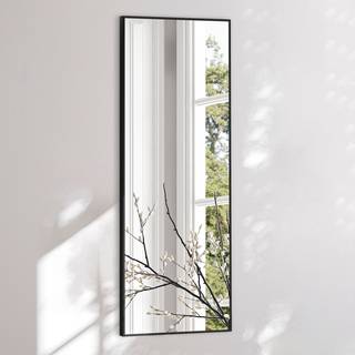 Aflangt Spejl Med Sort Ramme - Minimalistisk Med Træramme  - 70 x 70 Cm - Incado