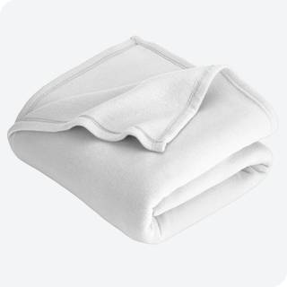 Bare hjem Polar fleece tæppe - King Blanket - White - Warm & Cosy - Premium fleece tæppe - tæppe til sengesofa -camping rejser og kolde nætter -