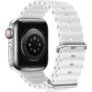 Dux Ducis OceanWave - Apple Watch 9/8/7/6/5/4/3/2/1/SE/Ultra/Ultra 2 - 49/45/44/42mm - Soft Silikone urrem - Hvid