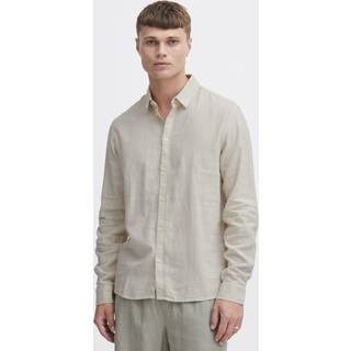 Solid Enea Allan Linen Shirt LS Oatmeal