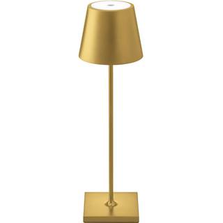 Nuindie LED genopladelig bordlampe, USB-C, guld, IP54, dæmpbar