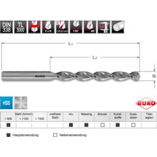 RUKO Bor 9,1mm DIN338 TL3000 HSS-G 9.1x81x125mm