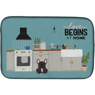 """" Caroline's Treasures CK7713DDM Brindle French Bulldog Kitchen Scene Dish-Drying-Mats 14 X 21 Multicolor """"